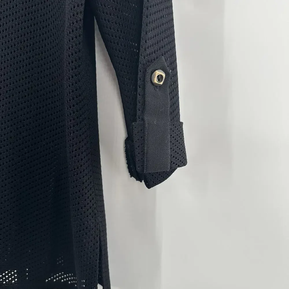 Misook Cardigan Sweater Womens Small Black Full Zip Slinky Career Church‎ Jacket
